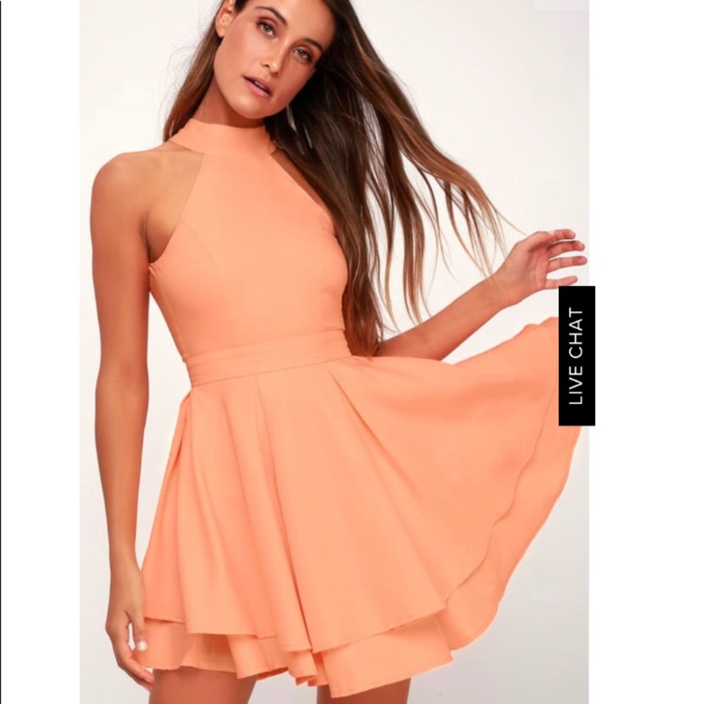 Peach Lulu’s Rehearsal Skater Dress